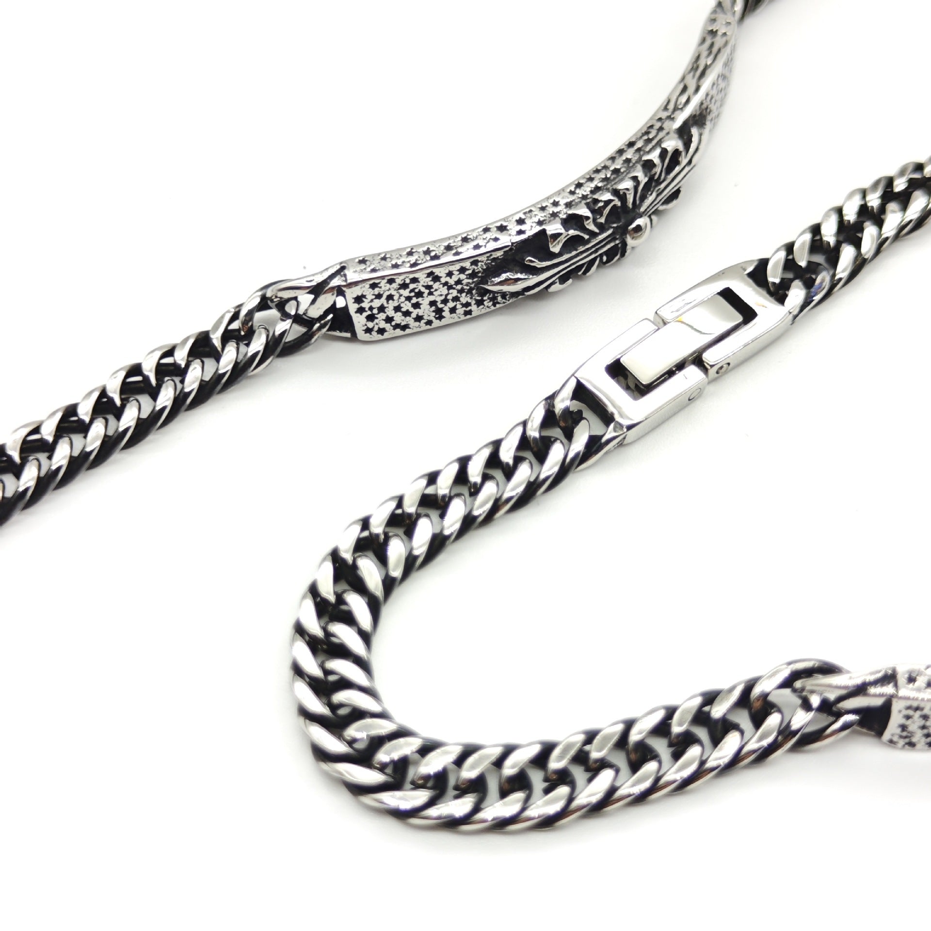 Chrome Hearts stainless steel retro polished Gothic style bracelet